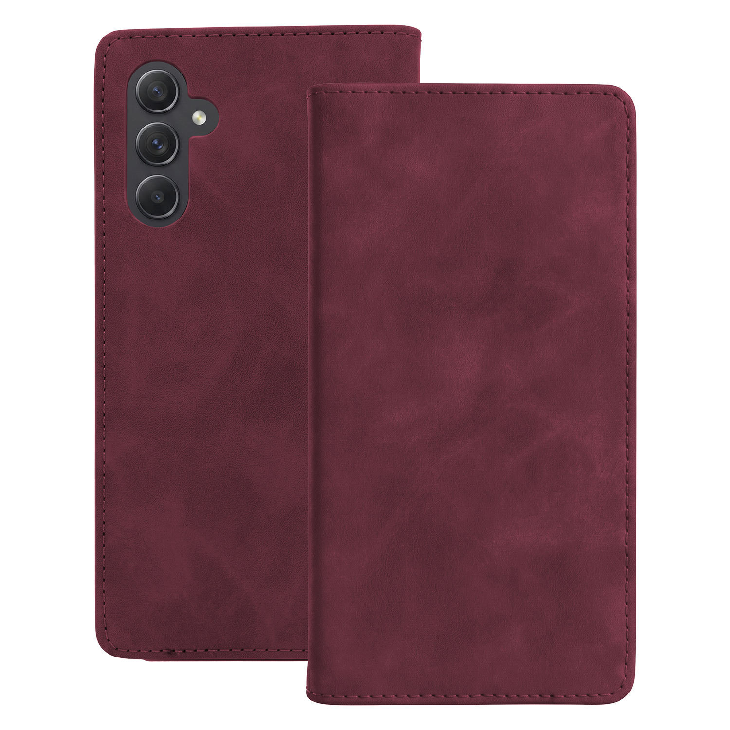 Smart Suede -kuori mallille Samsung Galaxy A54 5G, viininpunainen