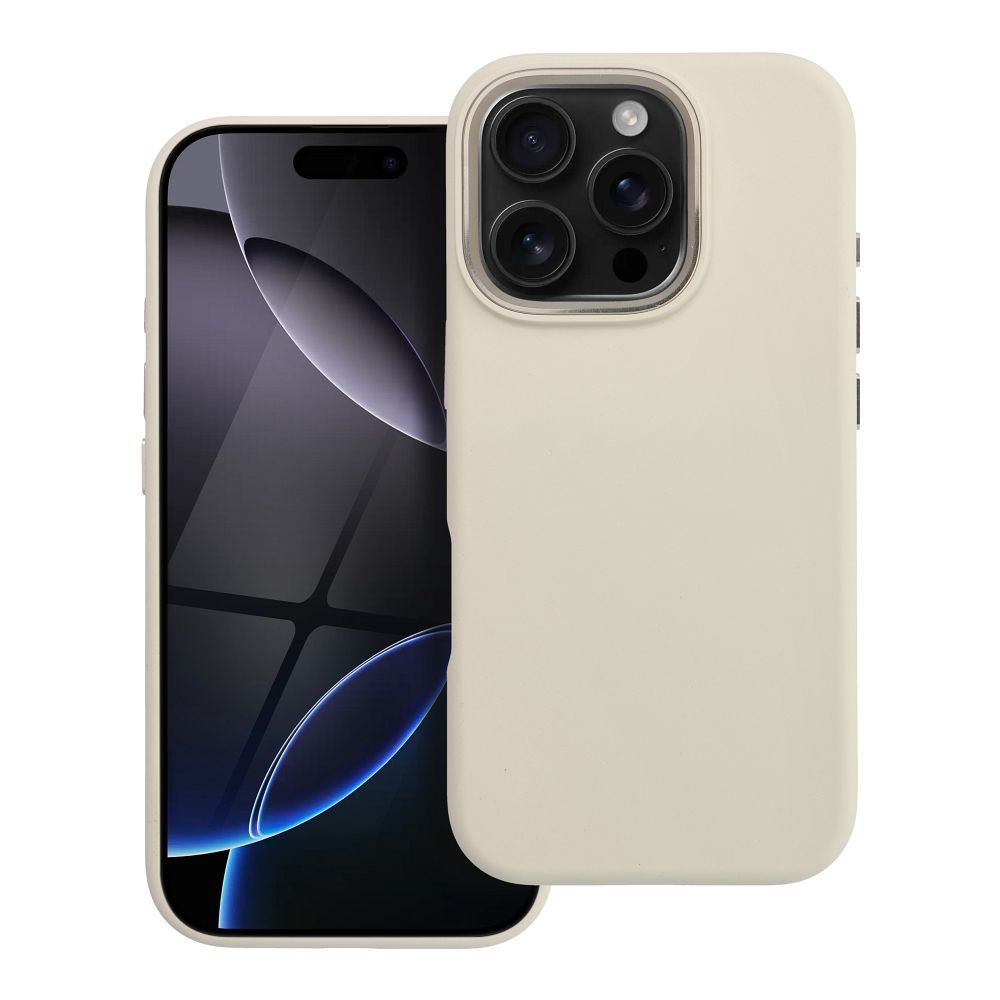 Case for iPhone 16 PRO Forcell F-Protect Frame Premium compatible with Magsafe antique white