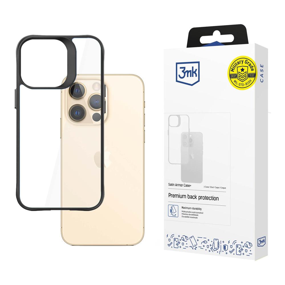 3mk Satin Armor Case+ iPhone 13 Pro Max -sarja - Musta