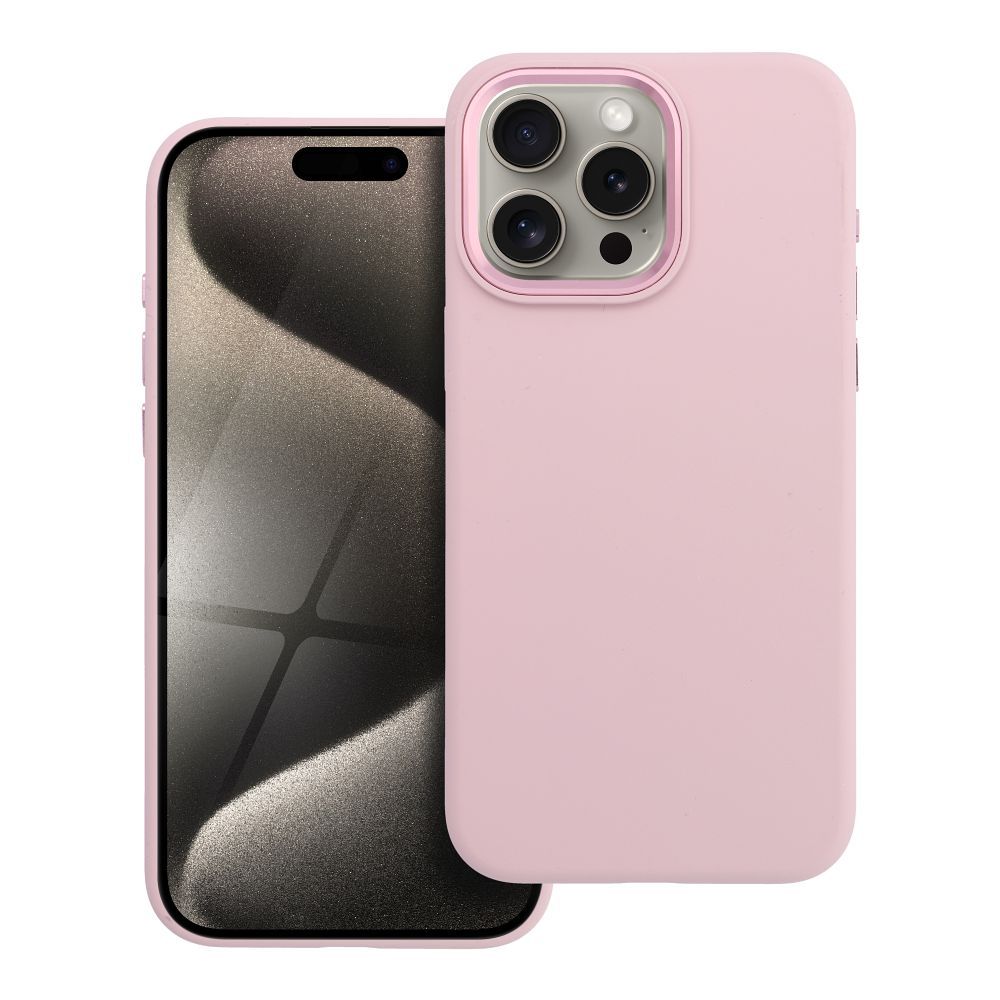 Suojakuori iPhone 15 PRO MAX:lle Forcell F-Protect Frame Premium yhteensopiva MagSafen kanssa vaaleanpunainen