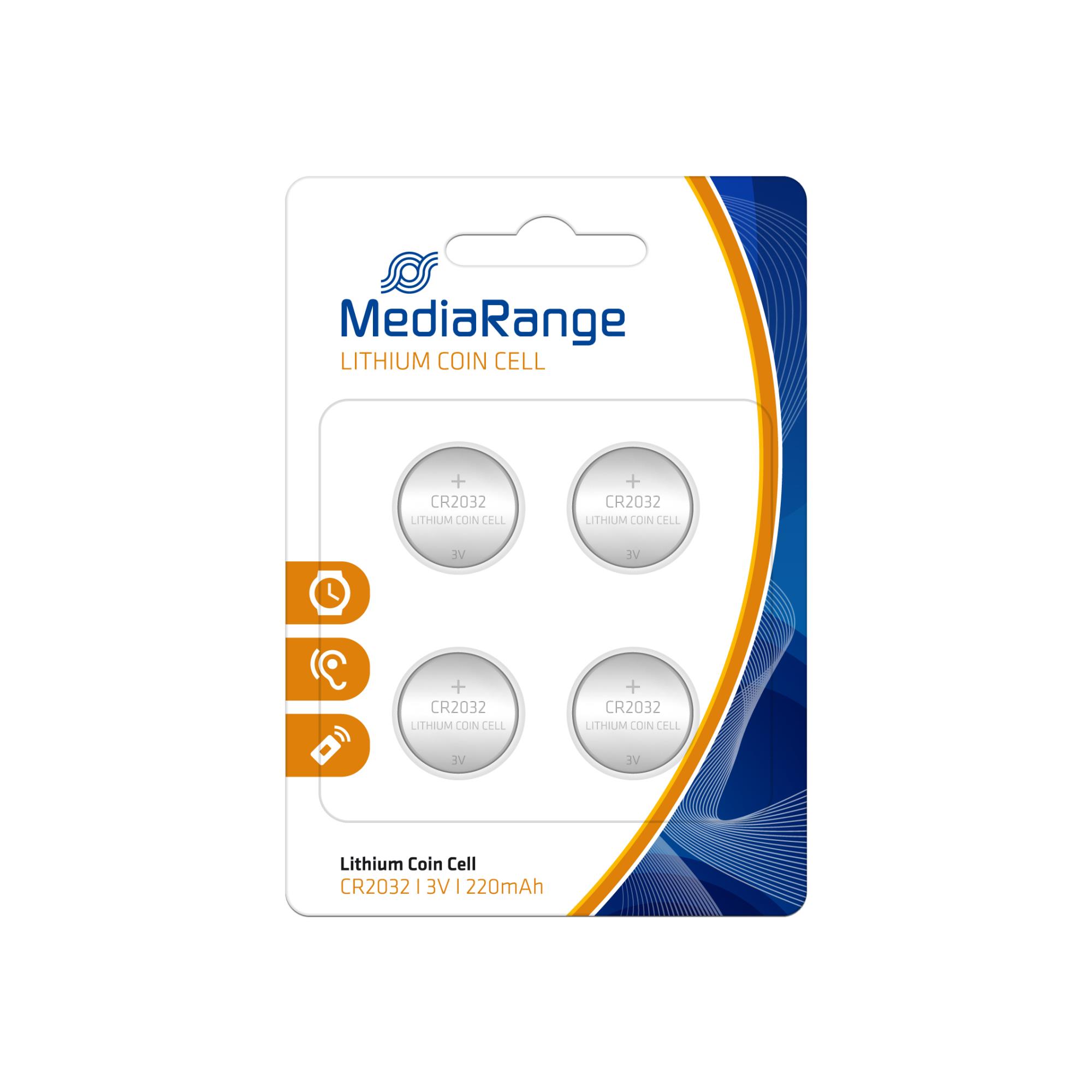 Litiumparisto CR2032 3V/4kpl MediaRange