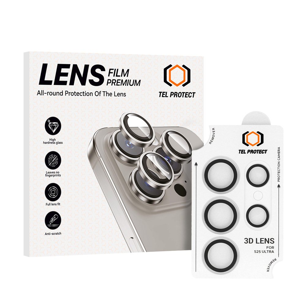 Tempered glass Tel Protect 3D Lens on camera for Samsung Galaxy S26 Ultra transparent (lens 5 pieces)