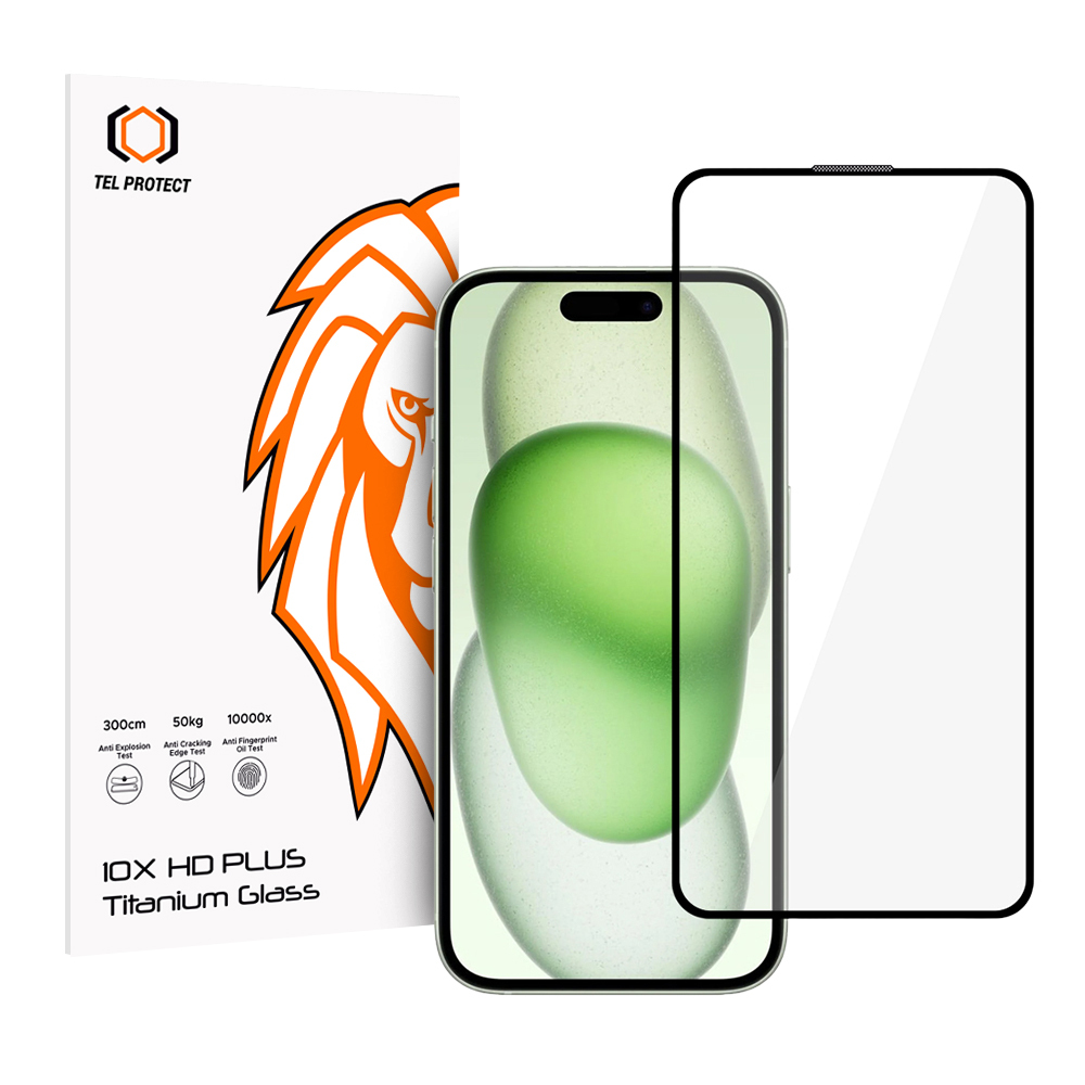 Karkaistu lasi Tel Protect 10X HD Plus Titanium iPhone 16 (kuori)