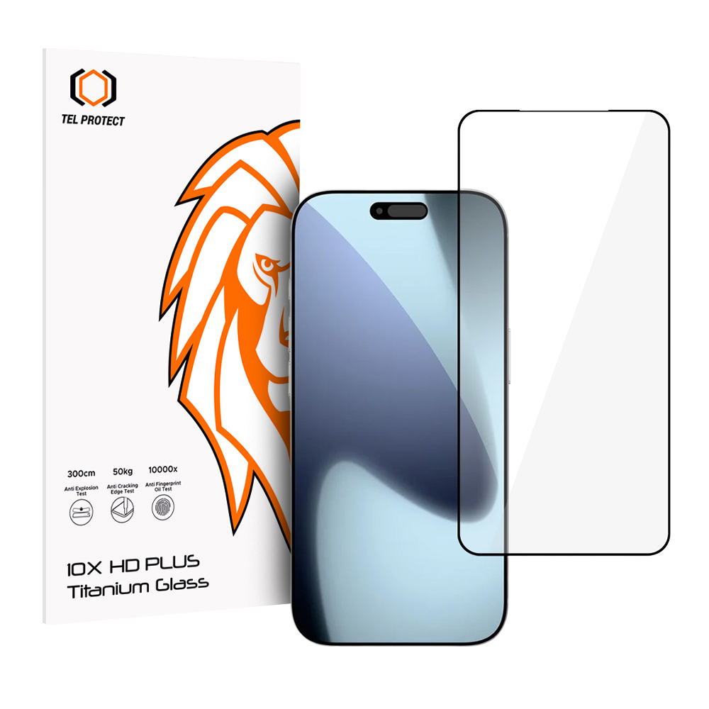 Karkaistu lasi Tel Protect 10X HD Plus Titanium iPhone 17 Pro (kuori)