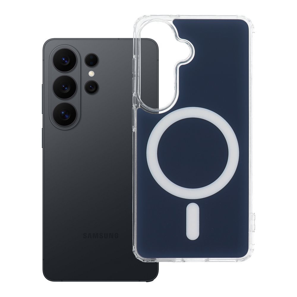 Case for Samsung S26 Clear Fusion Mag Cover compatible with MagSafe navy blue