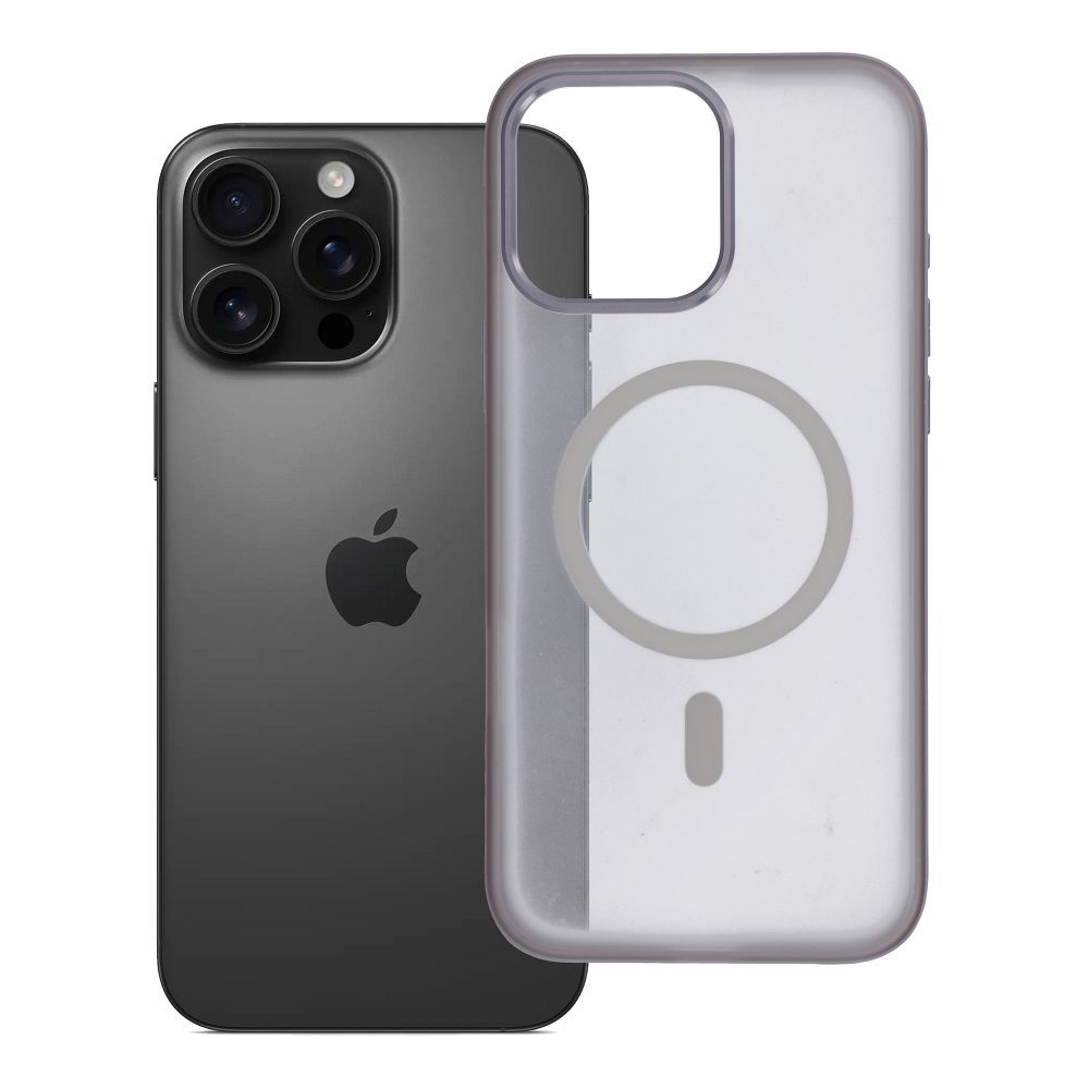 Case for iPhone 16 PRO MAX Flexline Mag Cover compatible with MagSafe gray