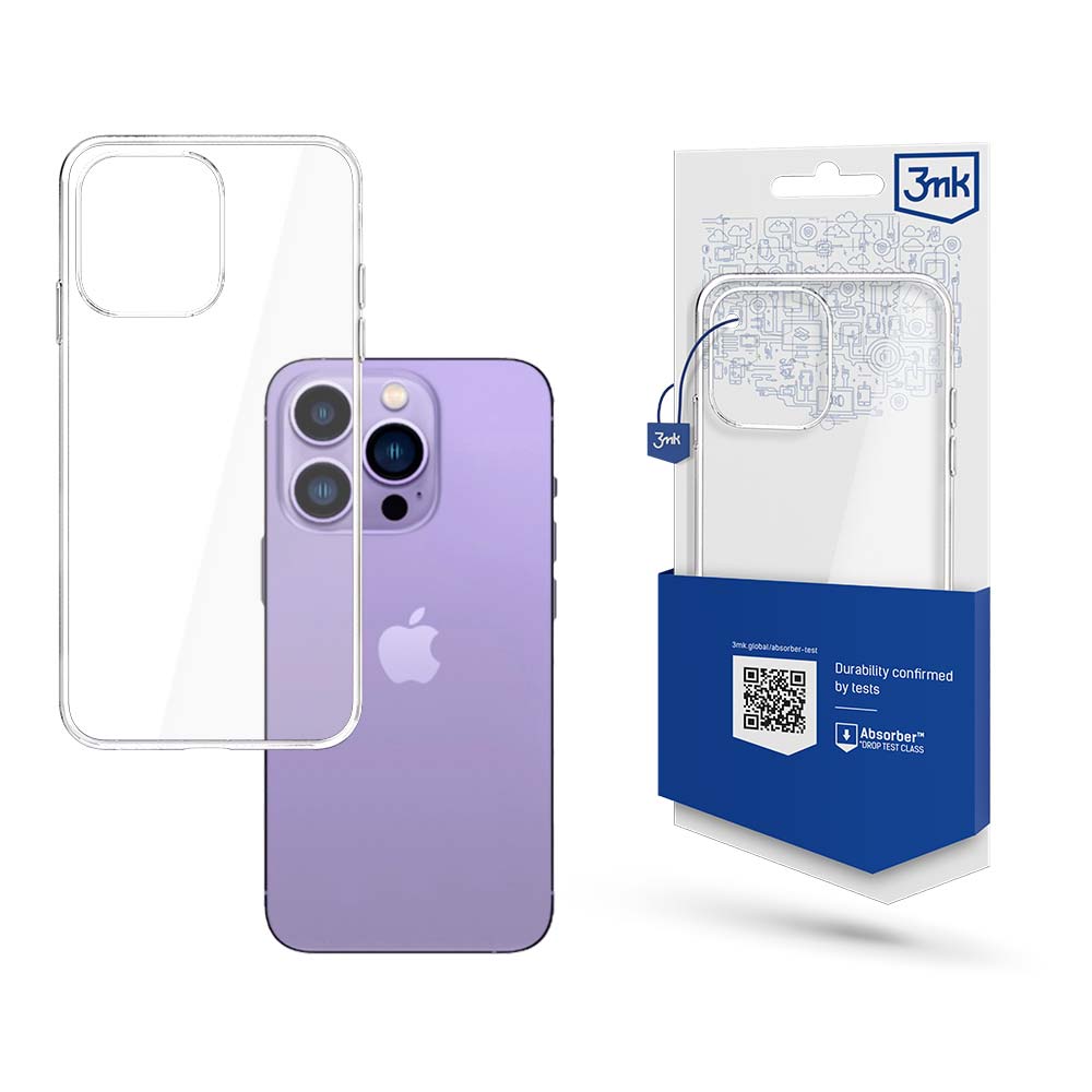 iPhone 14 Pro silikonikotelo 3mk Clear Case -sarjasta - läpinäkyvä - läpinäkyvä