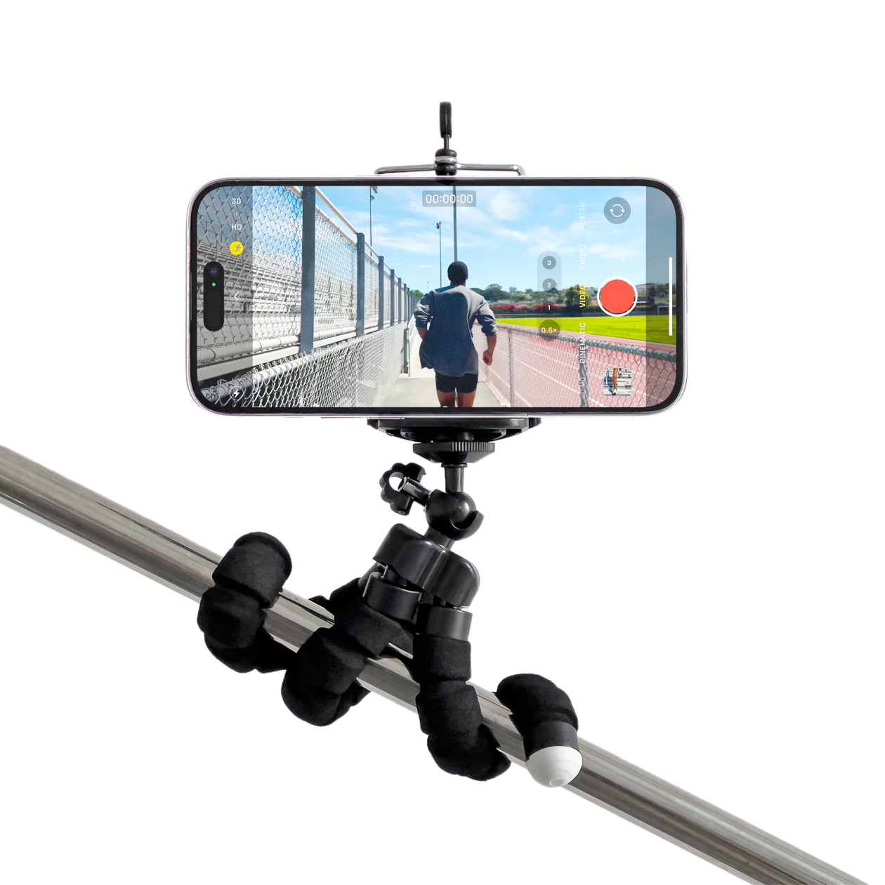 Taipuisa jalusta puhelimelle ja selfiekameralle