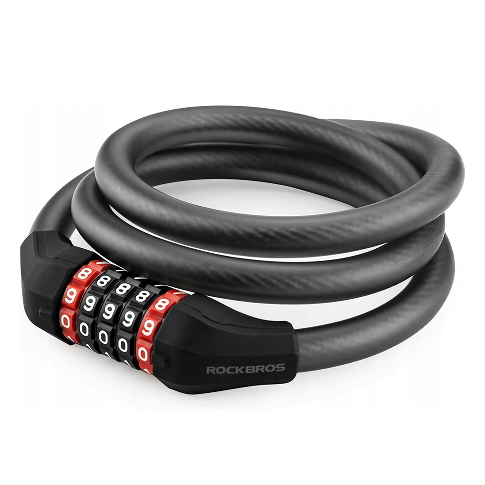 Rockbros RKS507-1BK polkupyörän lukko koodilla 1.8 m - musta