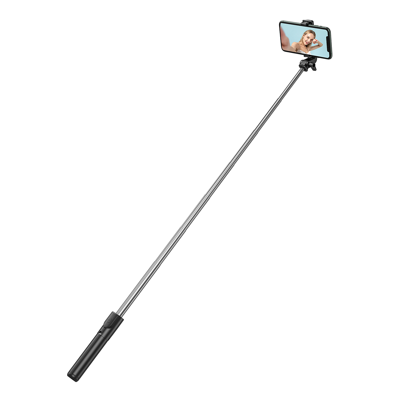 Selfiekeppi WHS1Y teleskooppijalusta 1m puhelinpidikkeellä - musta