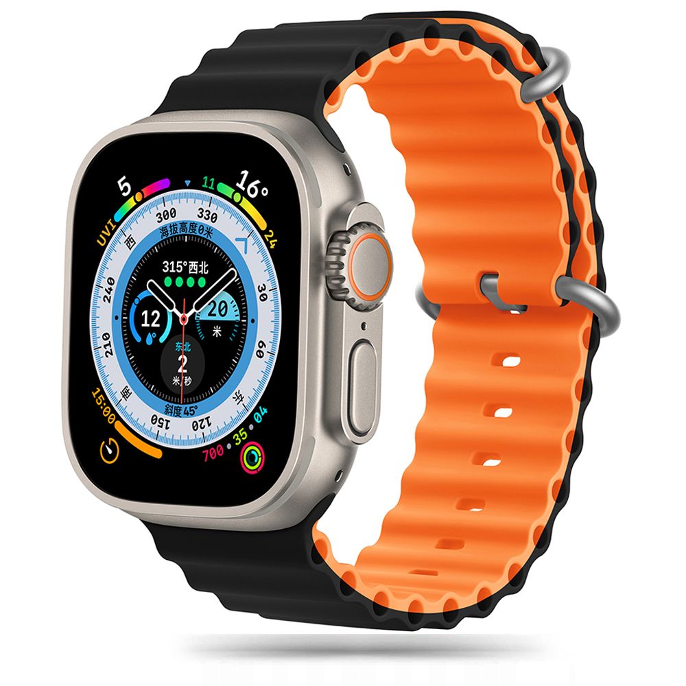 TECH-PROTECT ICONBAND PRO APPLE WATCH 4 / 5 / 6 / 7 / 8 / 9 / SE / ULTRA 1 / 2 (42 / 44 / 45 / 49 MM) MUSTA/ORANSSI