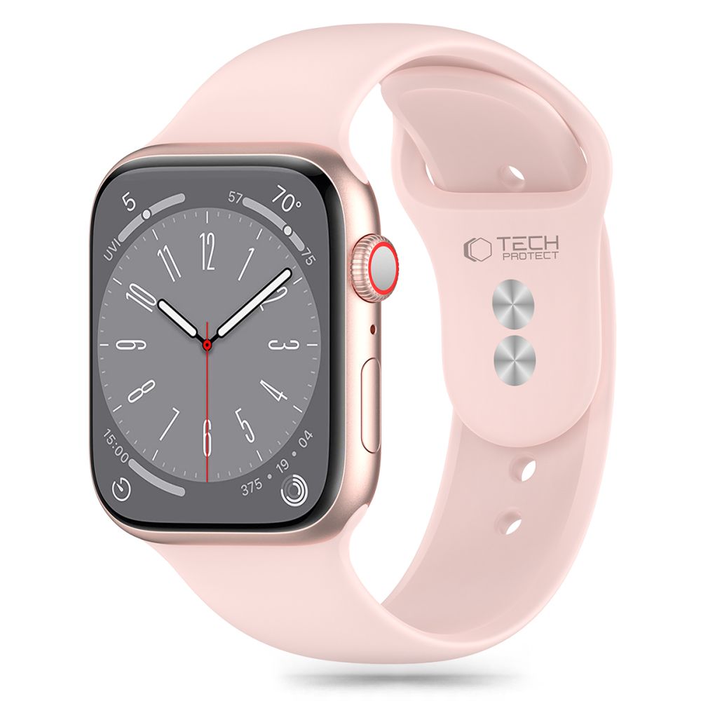 Tech-Protect Silikoninen Hihna Apple Watch 4/5/6/7/8/9/SE (38/40/41 mm) vaaleanpunainen