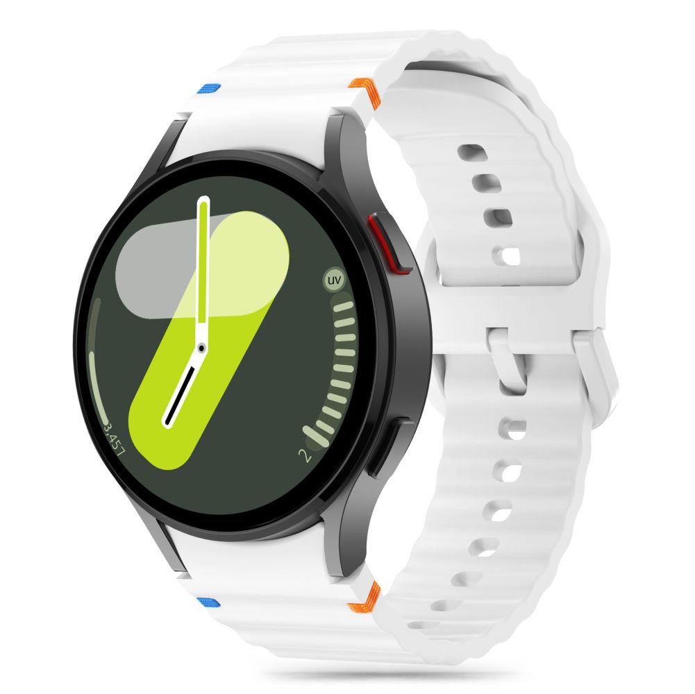 Tech-Protect Silikoninen Sport Samsung Galaxy Watch 4/5/5 Pro/6/7/FE Hihna Valkoinen