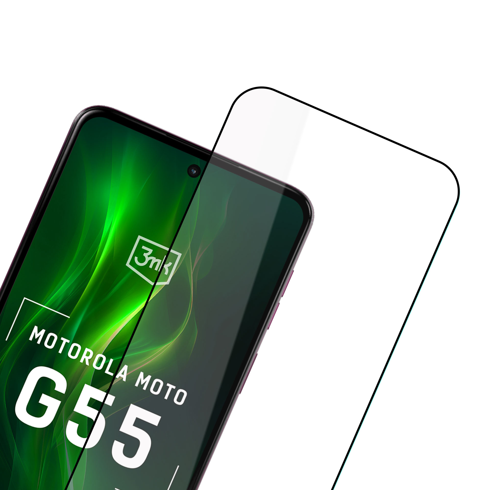 Karkaistu lasi 3mk HardGlass Max Lite musta Motorola Moto G55 5G:lle