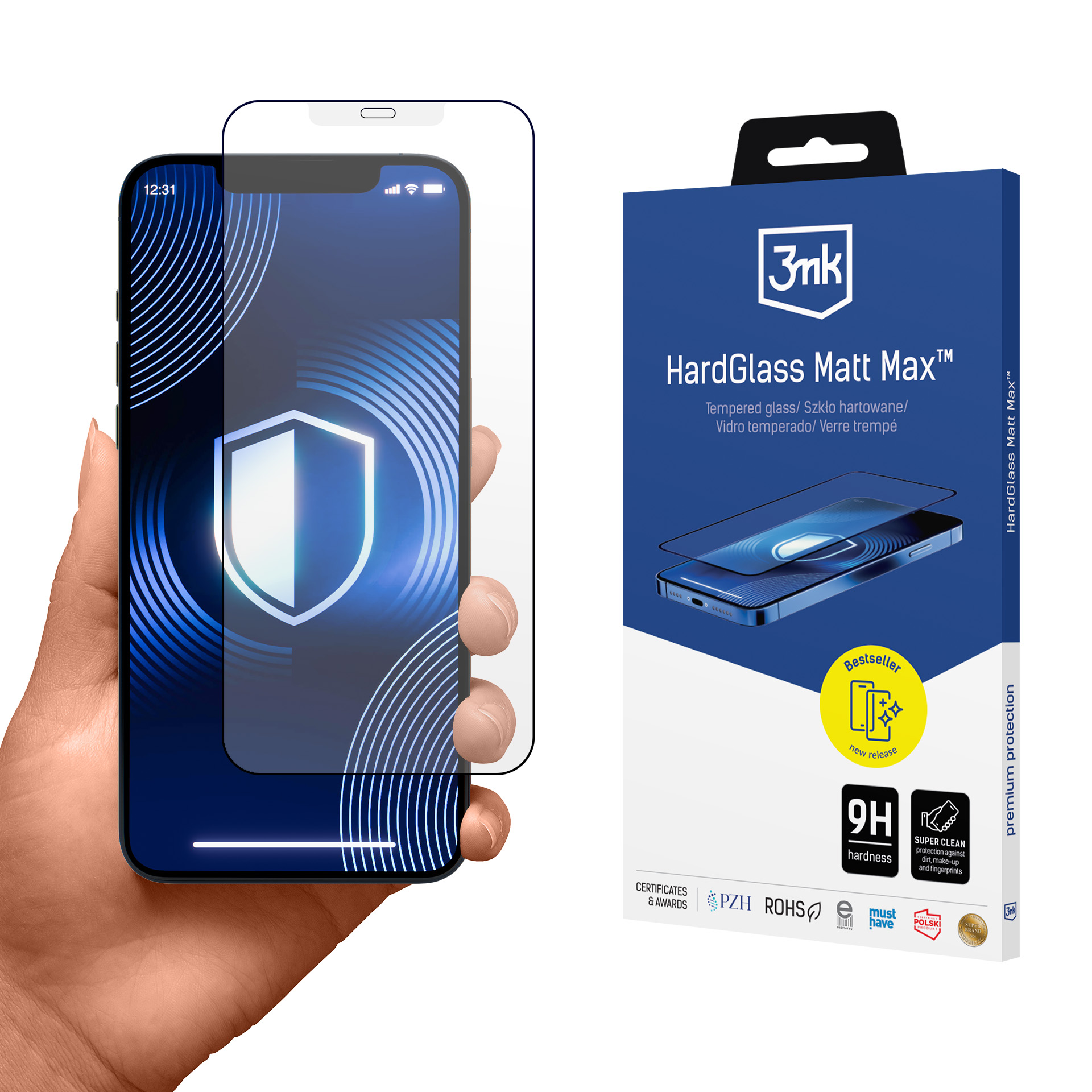 Matta karkaistu lasi 3mk HardGlass Matt Max Apple iPhone 12 Pro Max:lle