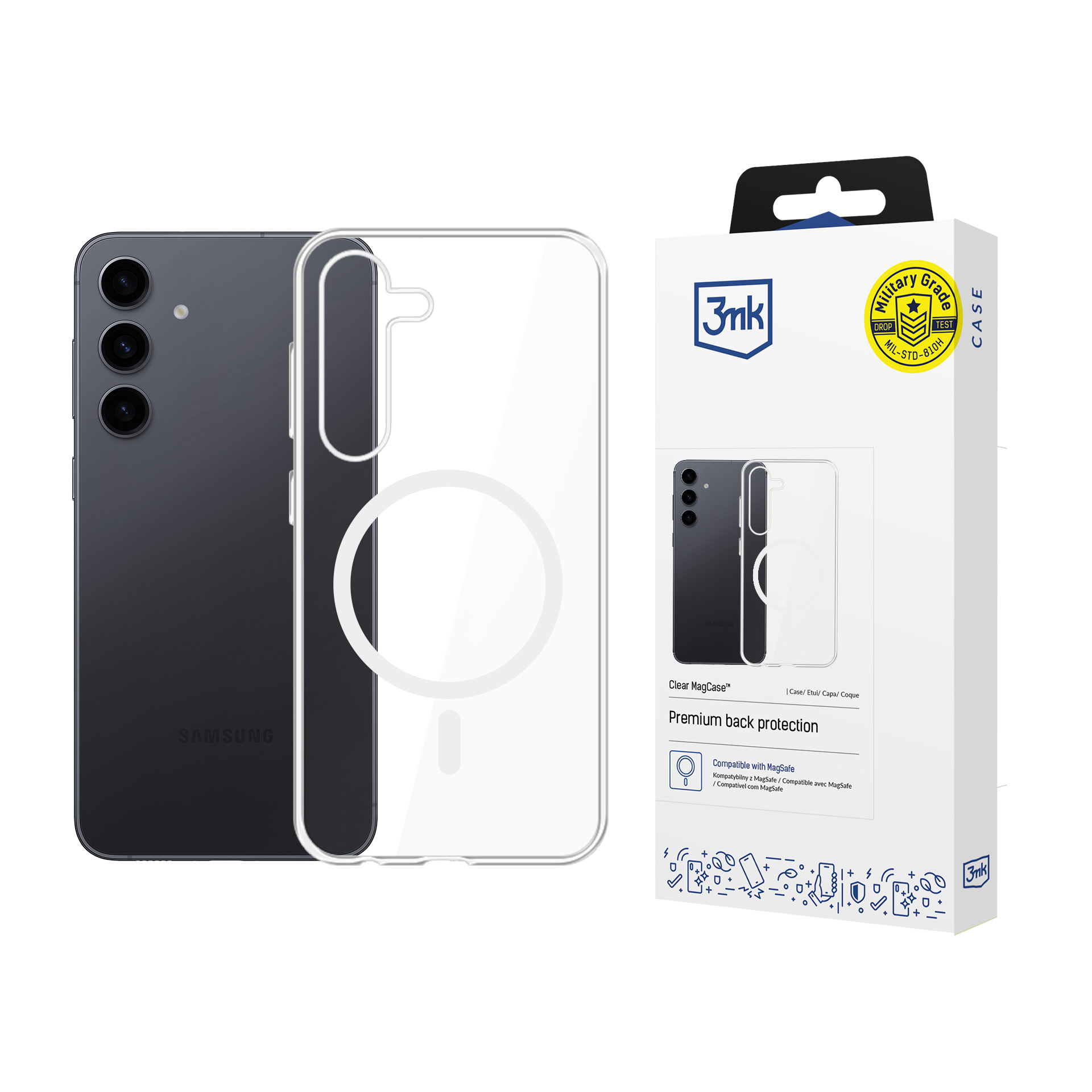 3mk Clear MagCase Samsung Galaxy S24+:lle - läpinäkyvä
