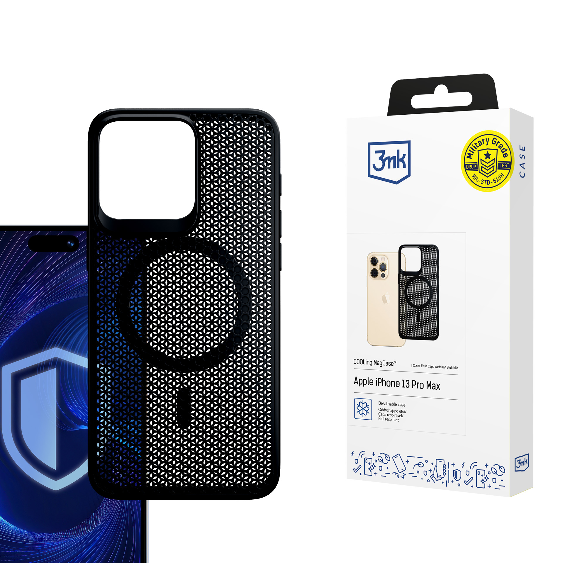 3mk COOLing MagCase suojakuori Apple iPhone 13 Pro Max:lle - musta
