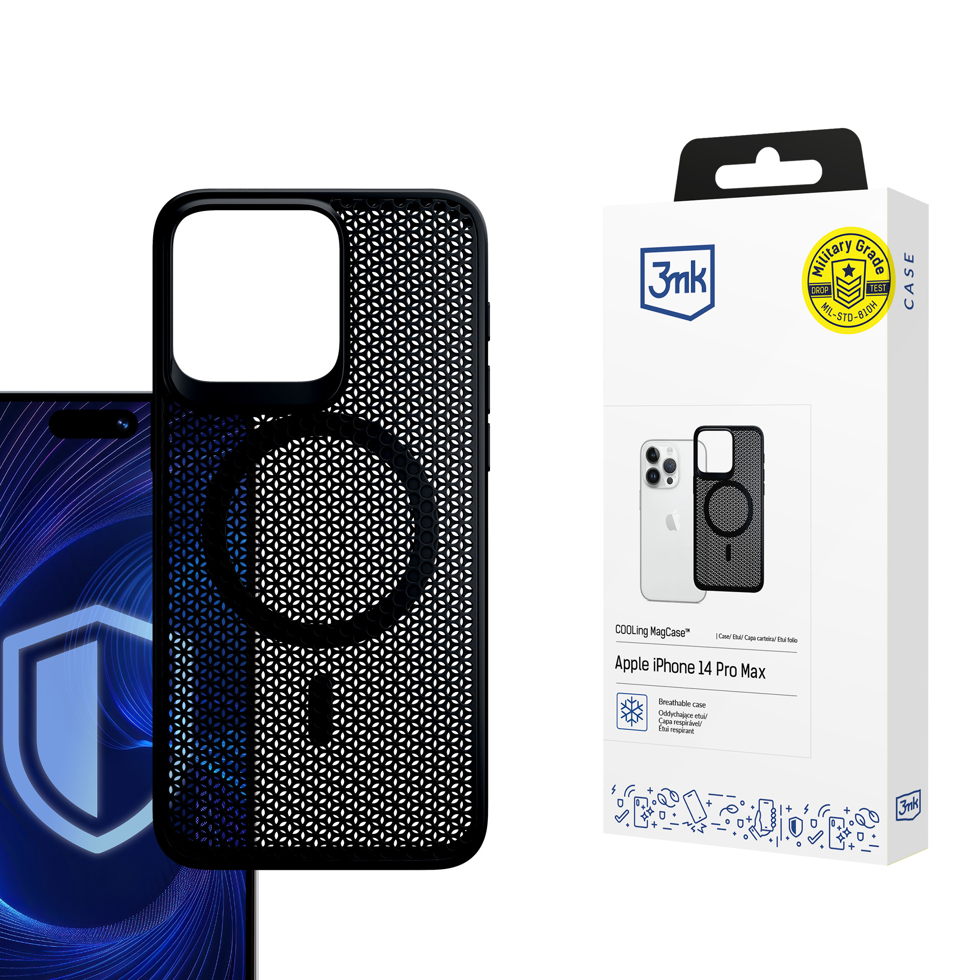 3mk COOLing MagCase suojakuori Apple iPhone 14 Pro Max:lle - musta