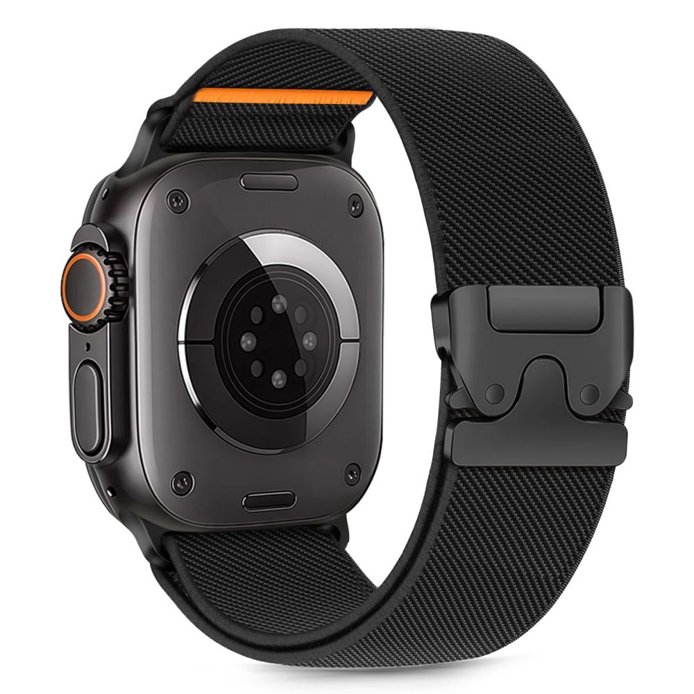 Tech-Protect Nylon Clasp Hihna Apple Watch 6/7/8/9/10/SE/Ultra 1/2 44/45/46/49mm Musta