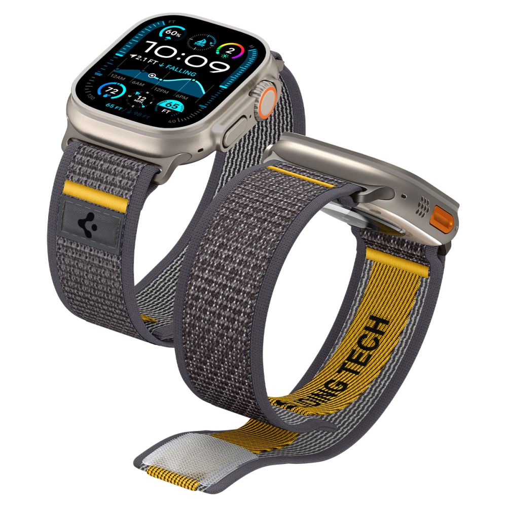Spigen Athlex Air Apple Watch 6/7/8/9/10/SE/Ultra 1/2 (44/45/46/49mm) Active Harmaa