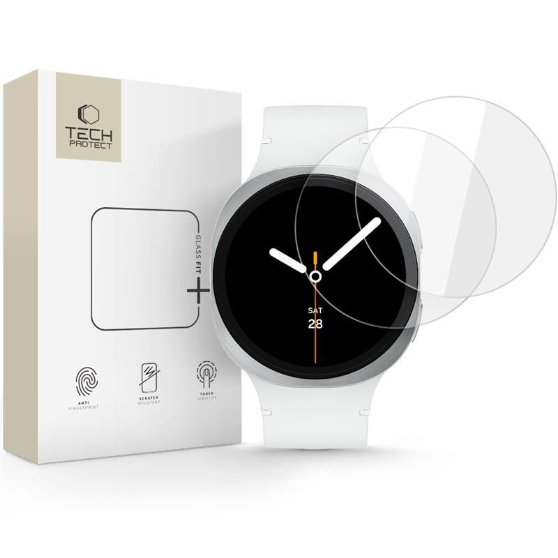 Tech-Protect Glass Fit+ 2 kpl Karkaistu lasi Samsung Galaxy Watch 8 40mm:lle - Läpinäkyvä