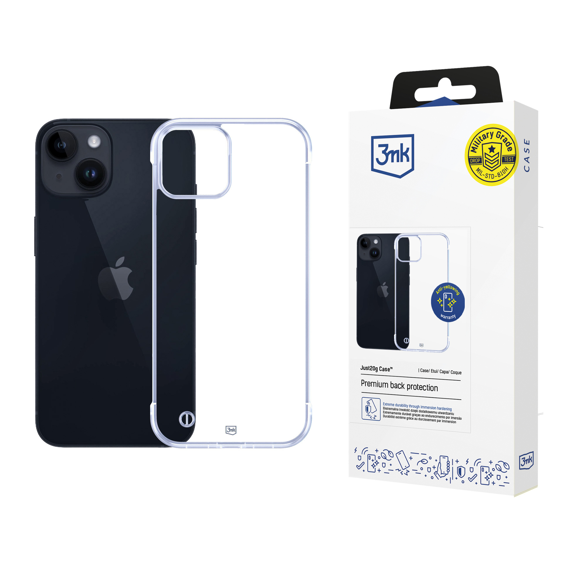 3mk Just20g Clear Case iPhone 13:lle - Läpinäkyvä