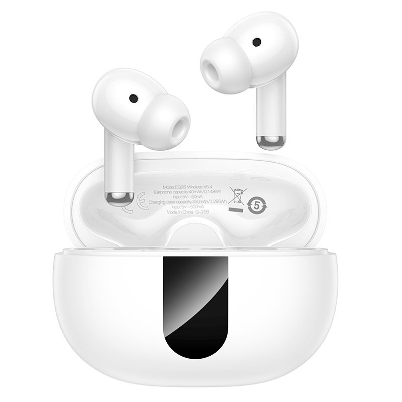 HOCO langattomat Bluetooth-kuulokkeet TWS ANC ENC EQ26 valkoiset