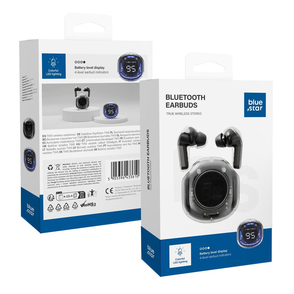 Wireless earbuds BLUE STAR AirCrystal TX1 TWS black