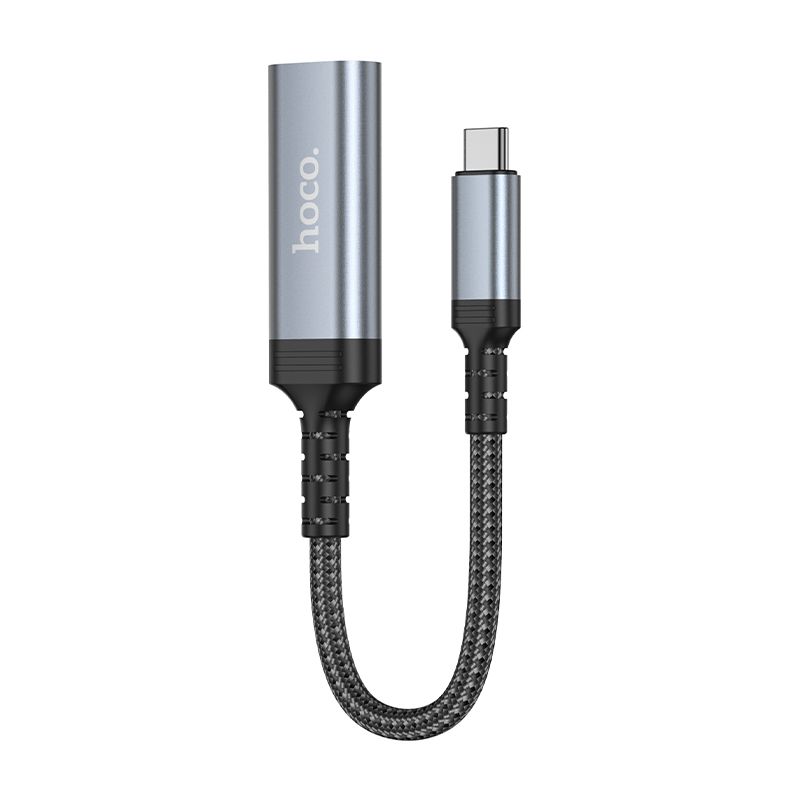 Hoco UA43A USB-C – HDMI Naaras Sovitin 4K 30Hz 0,2m Teräksenharmaa