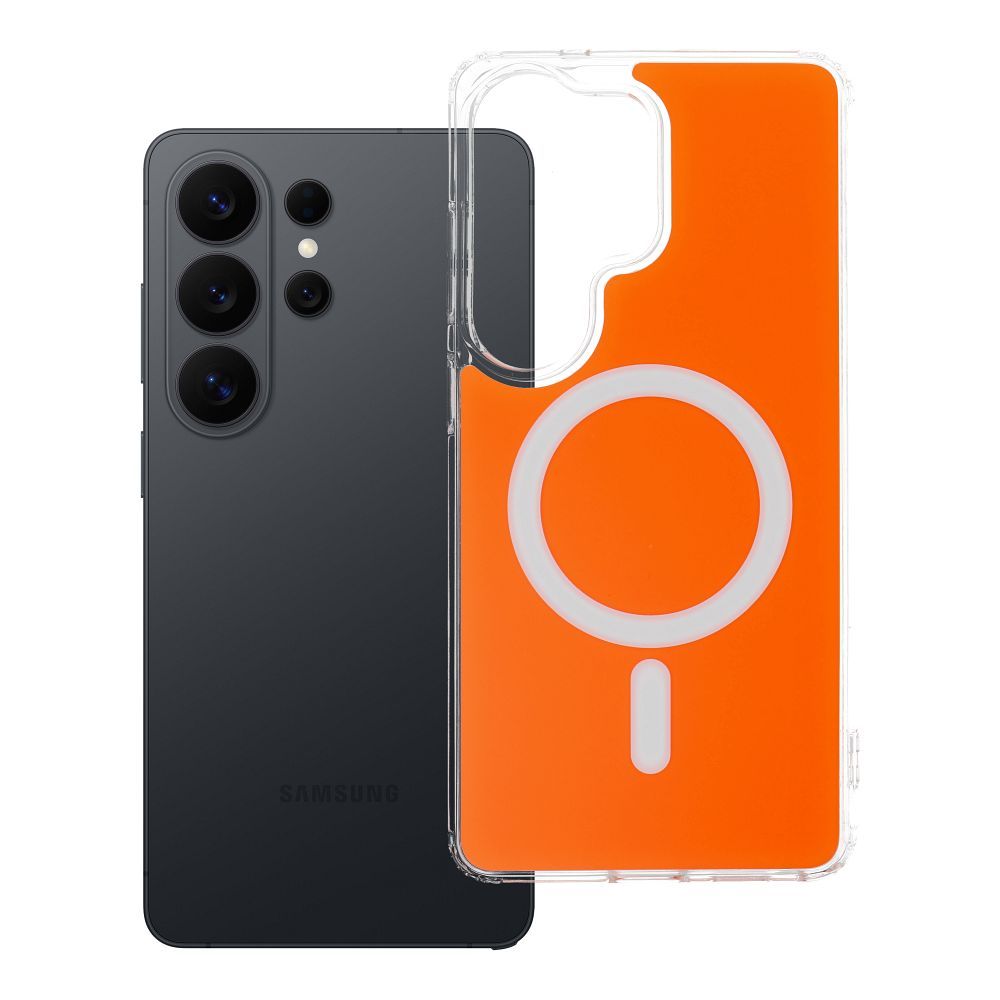 Suojakuori Samsung S26 ULTRA Clear Fusion Mag Cover yhteensopiva MagSafe kanssa hermes oranssi
