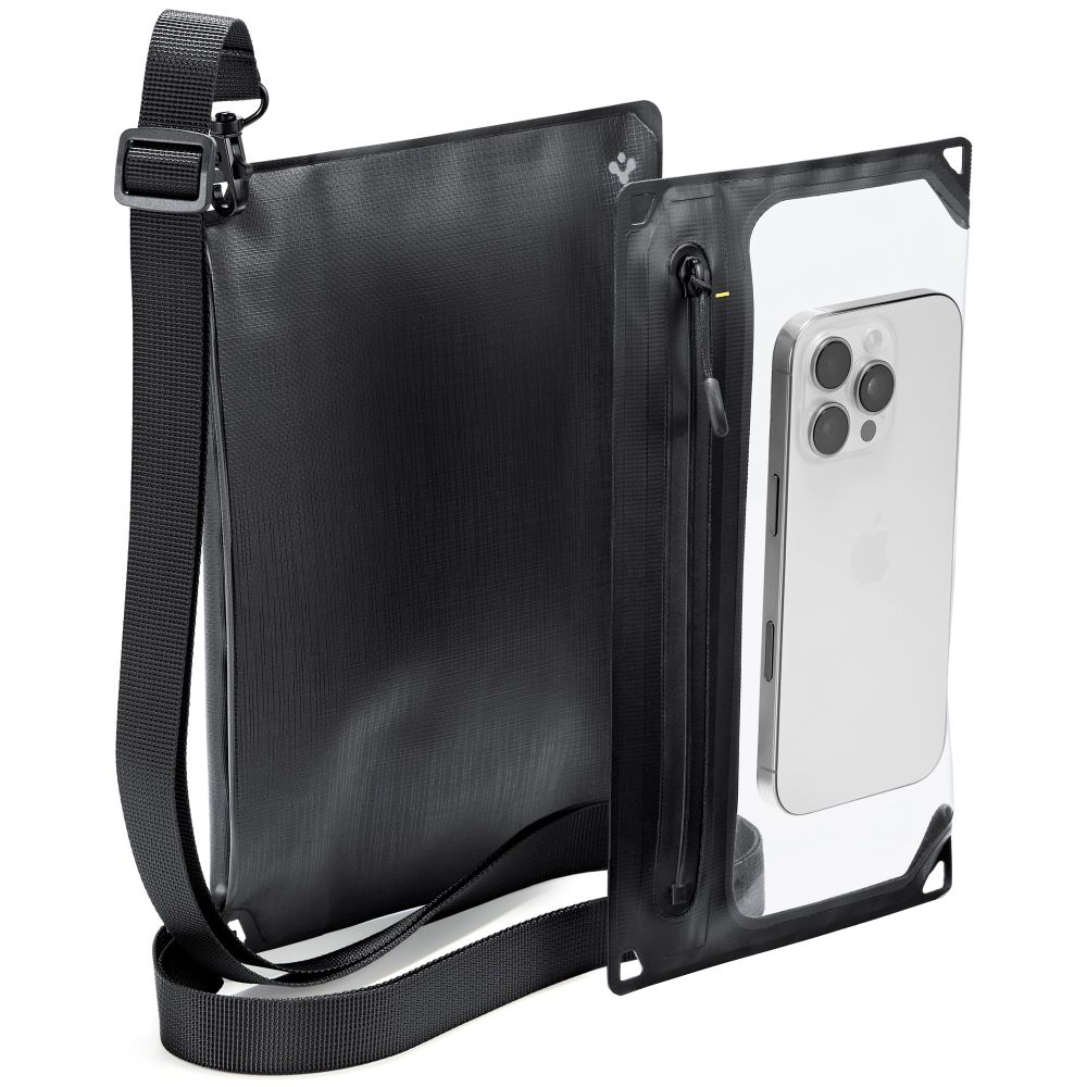 Spigen A640 universal vedenkestävä laukku olkahihnalla musta