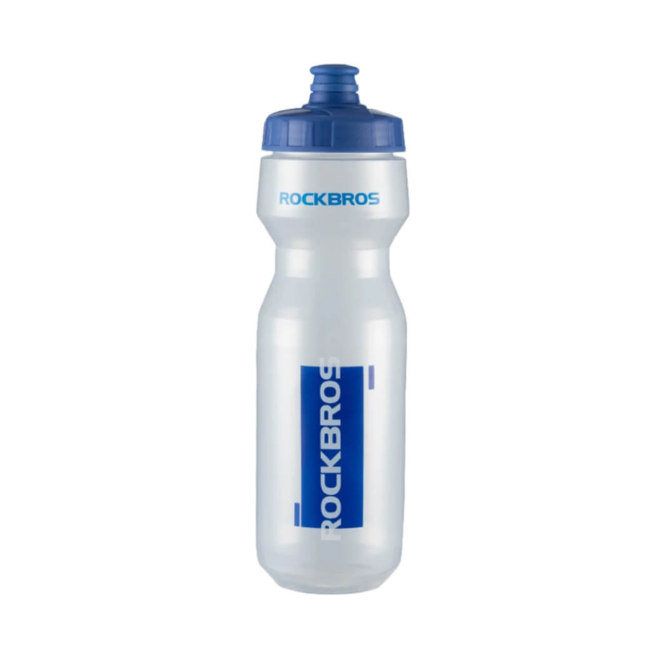 Rockbros 750 ml pyöräilypullo - läpinäkyvä sinisellä suukappaleella