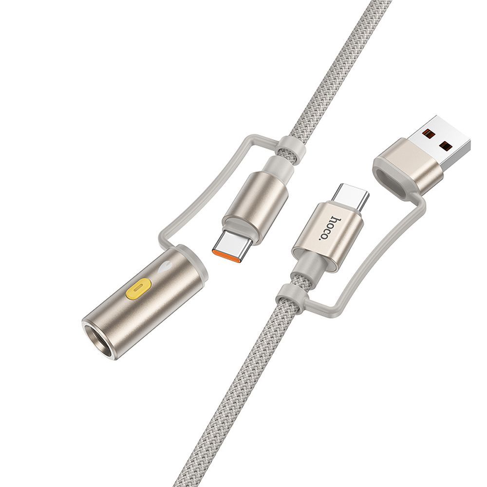 Hoco All-in-one -kaapeli USB-A / USB-C – USB-C / autosytytinlaturi 3A 60W 1,2m U138 harmaa