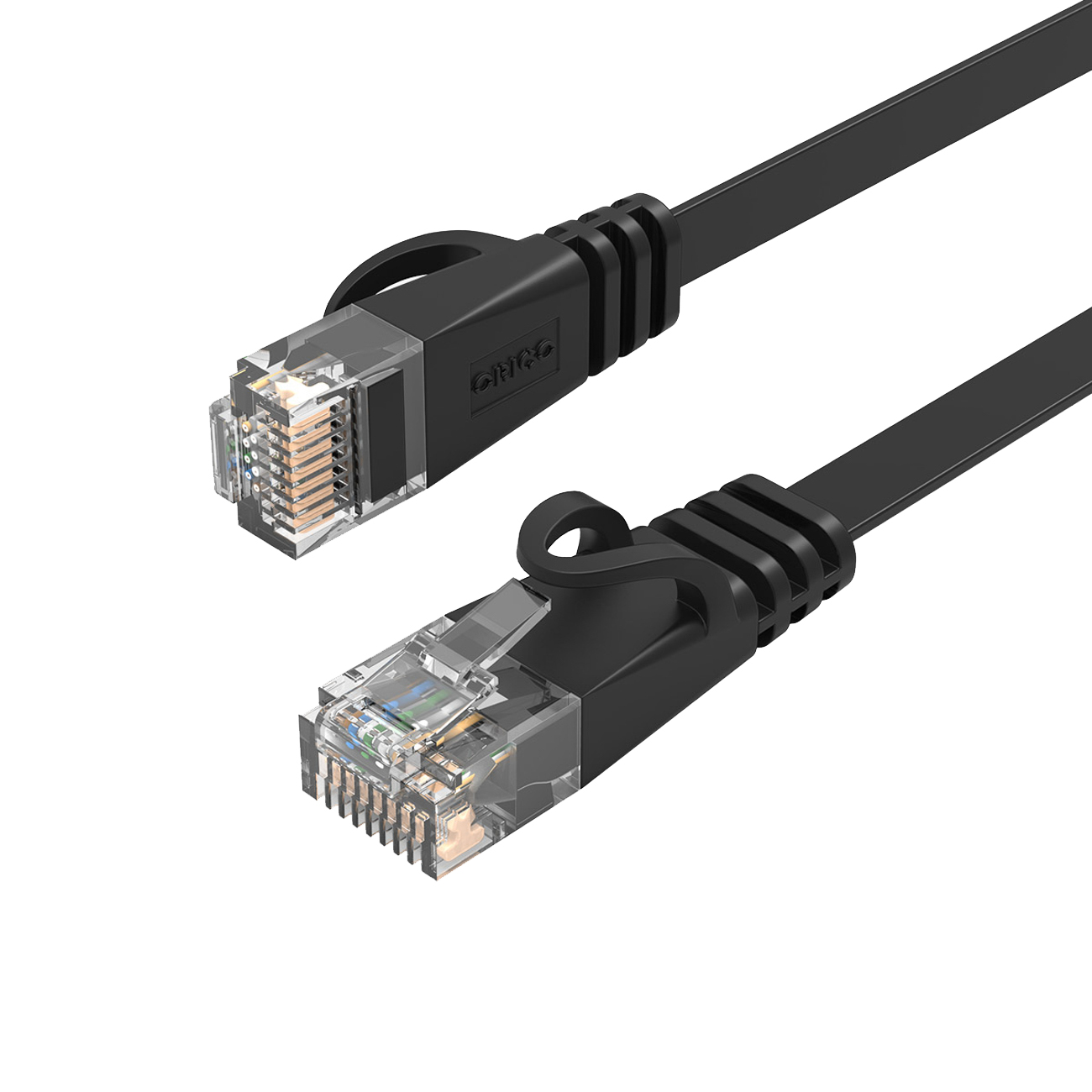Orico PUG-C7B CAT7 10Gbps RJ45 Ethernet-verkkokaapeli internet LAN litteä 5m - musta