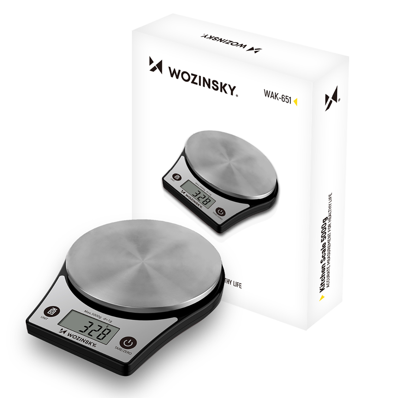 Wozinsky WAK-651 keittiövaaka LCD-näytöllä, enintään 5 kg – musta