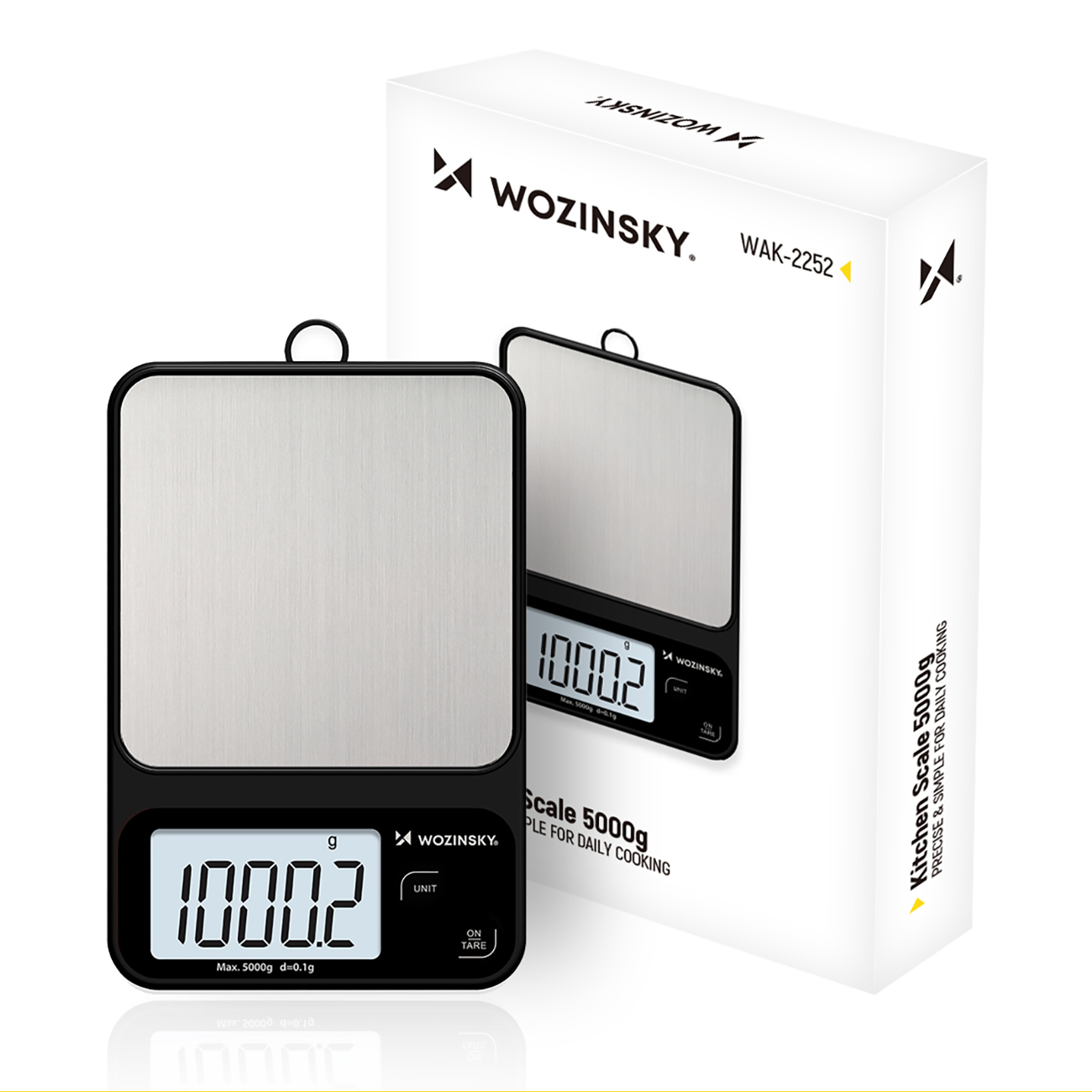 Wozinsky WAK-2252 keittiövaaka suurella LCD-näytöllä, enintään 5 kg – musta