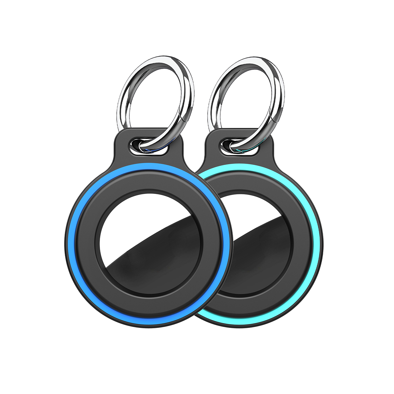 Cases with spring clips for Apple AirTag, 2 pcs. – black