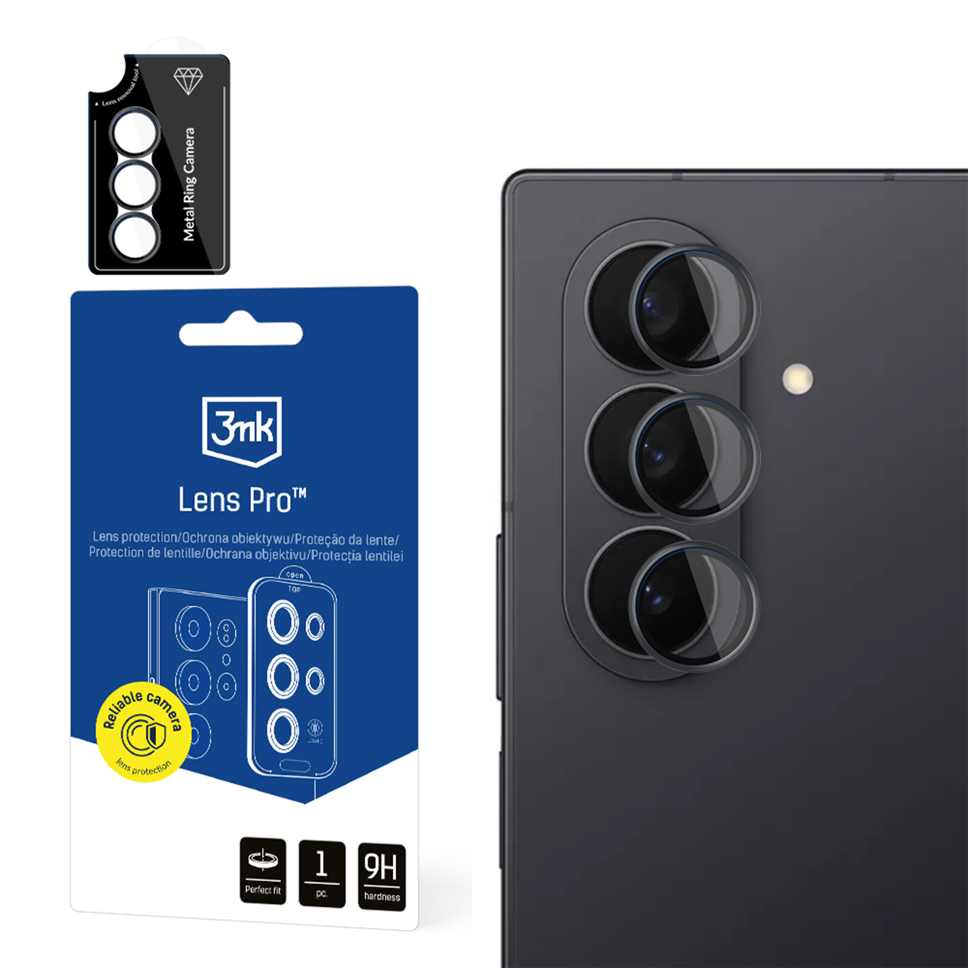 Lens Protection Pro™ kameran linssin suoja Samsung Galaxy Z Fold 8 - musta