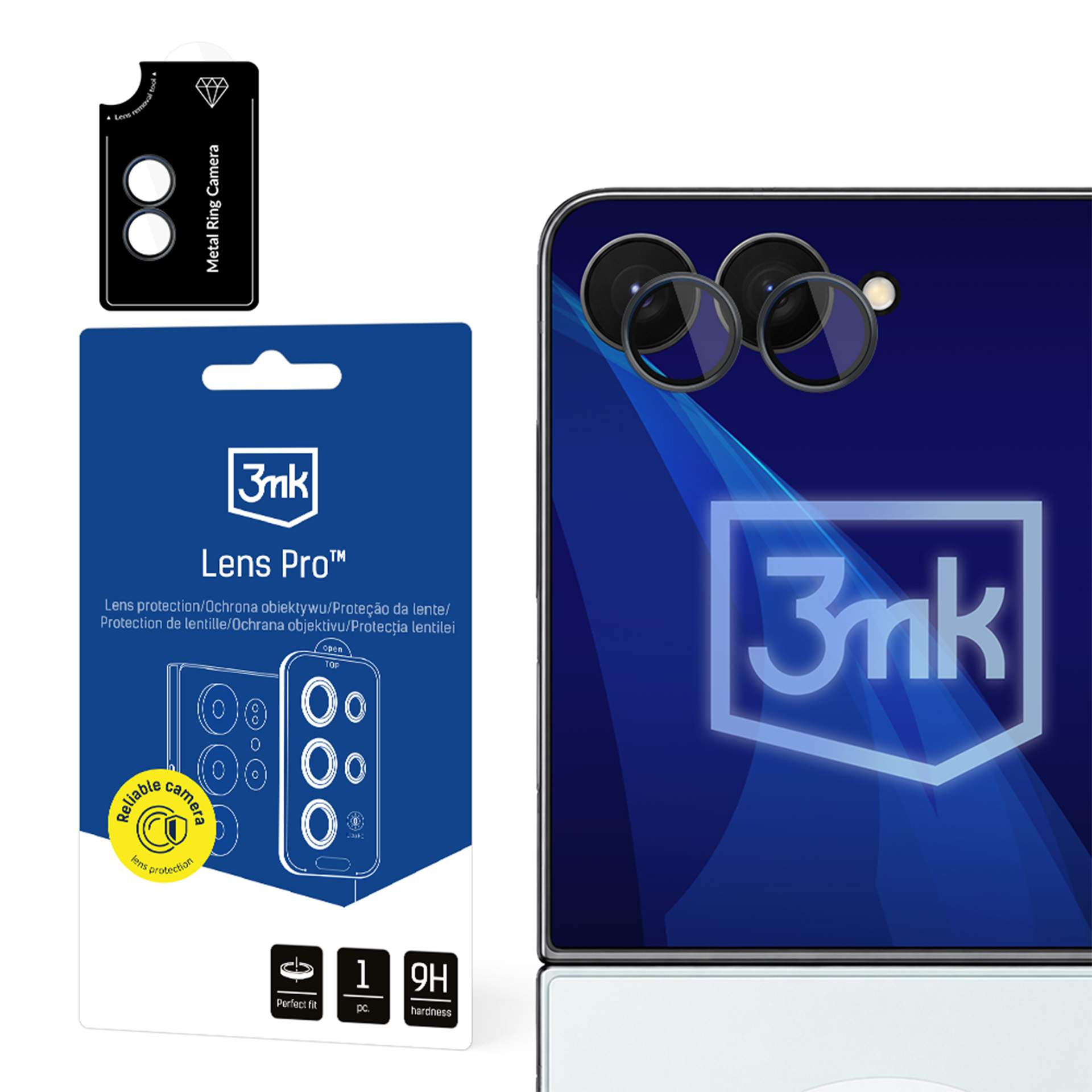 Lens Protection Pro™ kameran linssin suoja Samsung Galaxy Z Flip 8 - musta