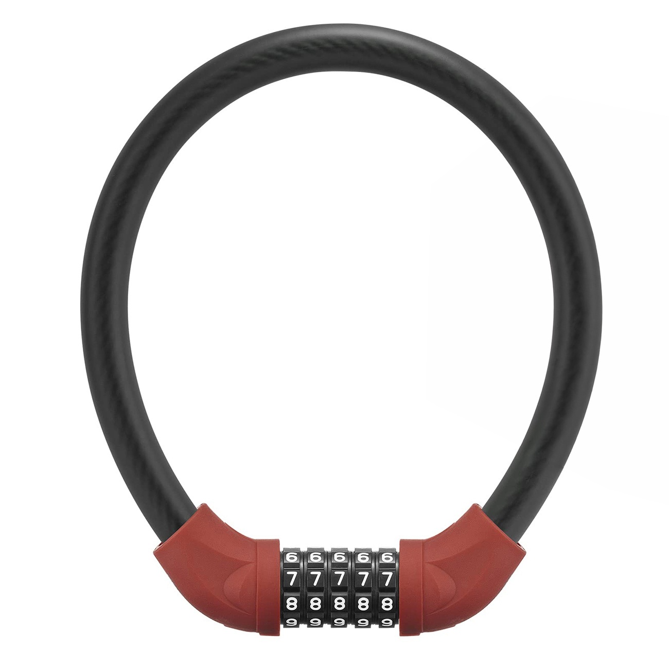 Rockbros RKS870-BK koodillinen polkupyörän lukko 85 cm teräsvaijerilla – punainen