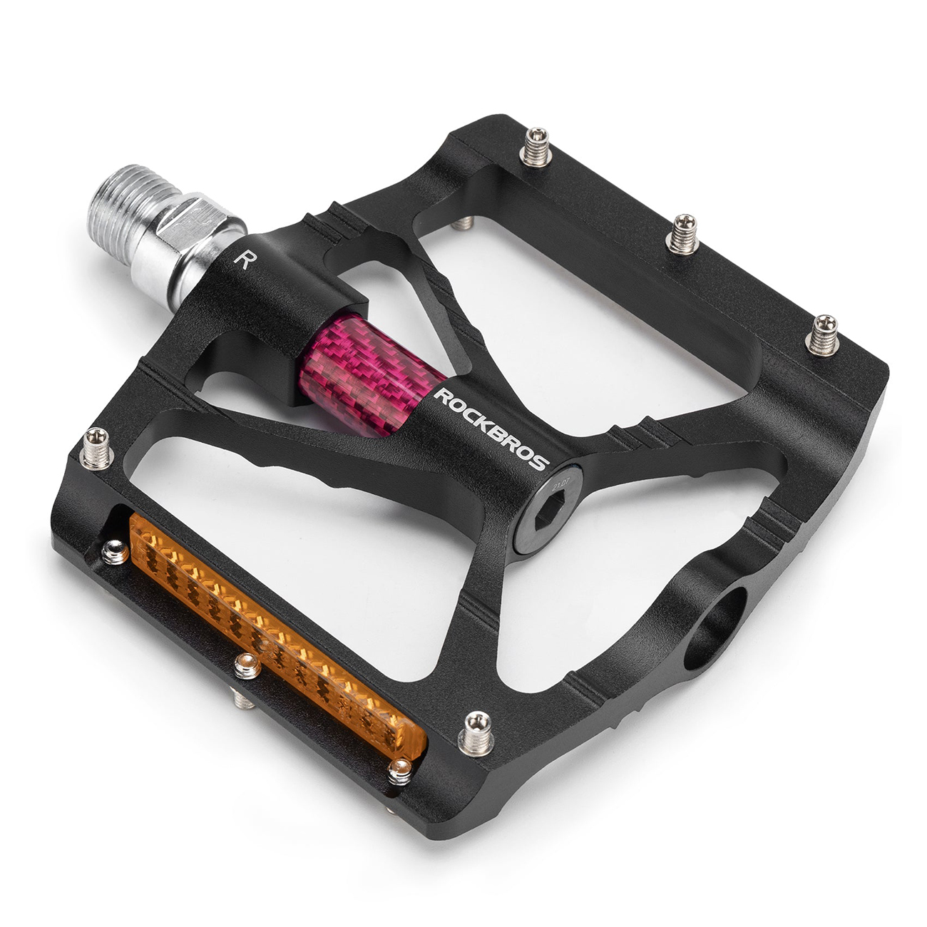 Rockbros K307PT alumiiniset alustapolkimet heijastimilla – mustat