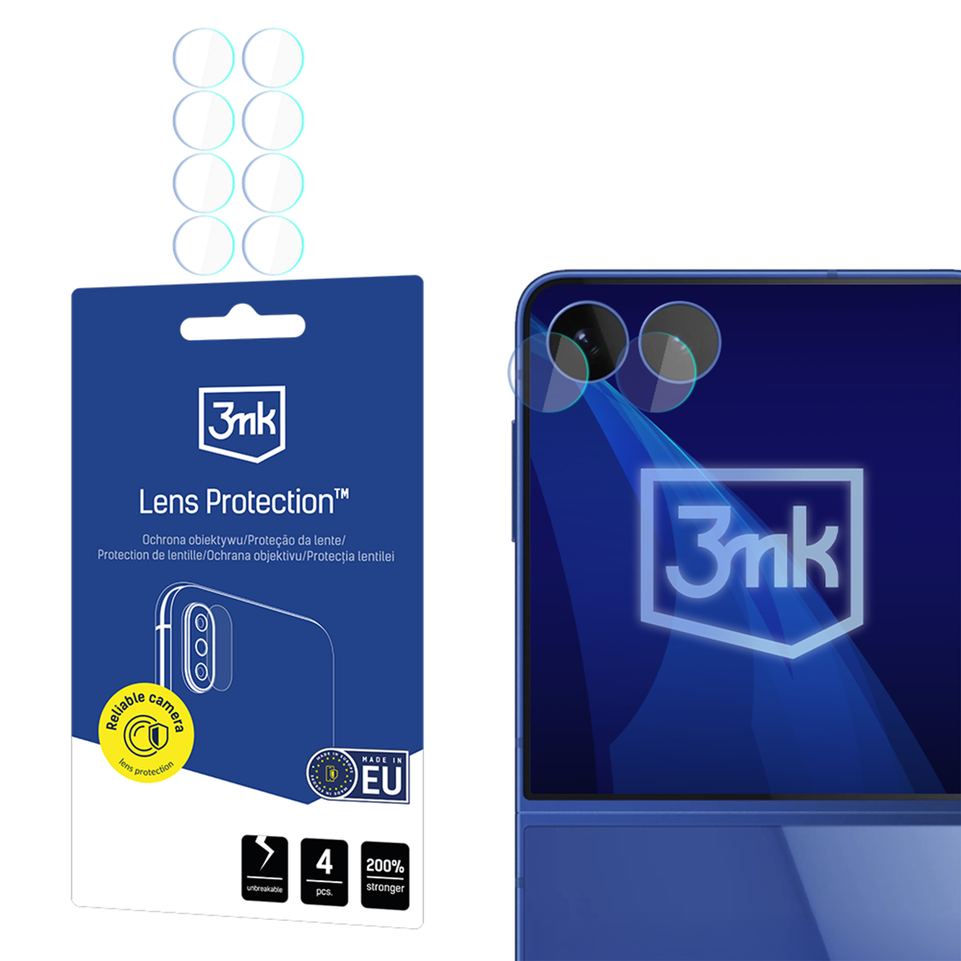 3mk Lens Protection™ hybridikameran linssin suojalasi Samsung Galaxy Z Flip 8
