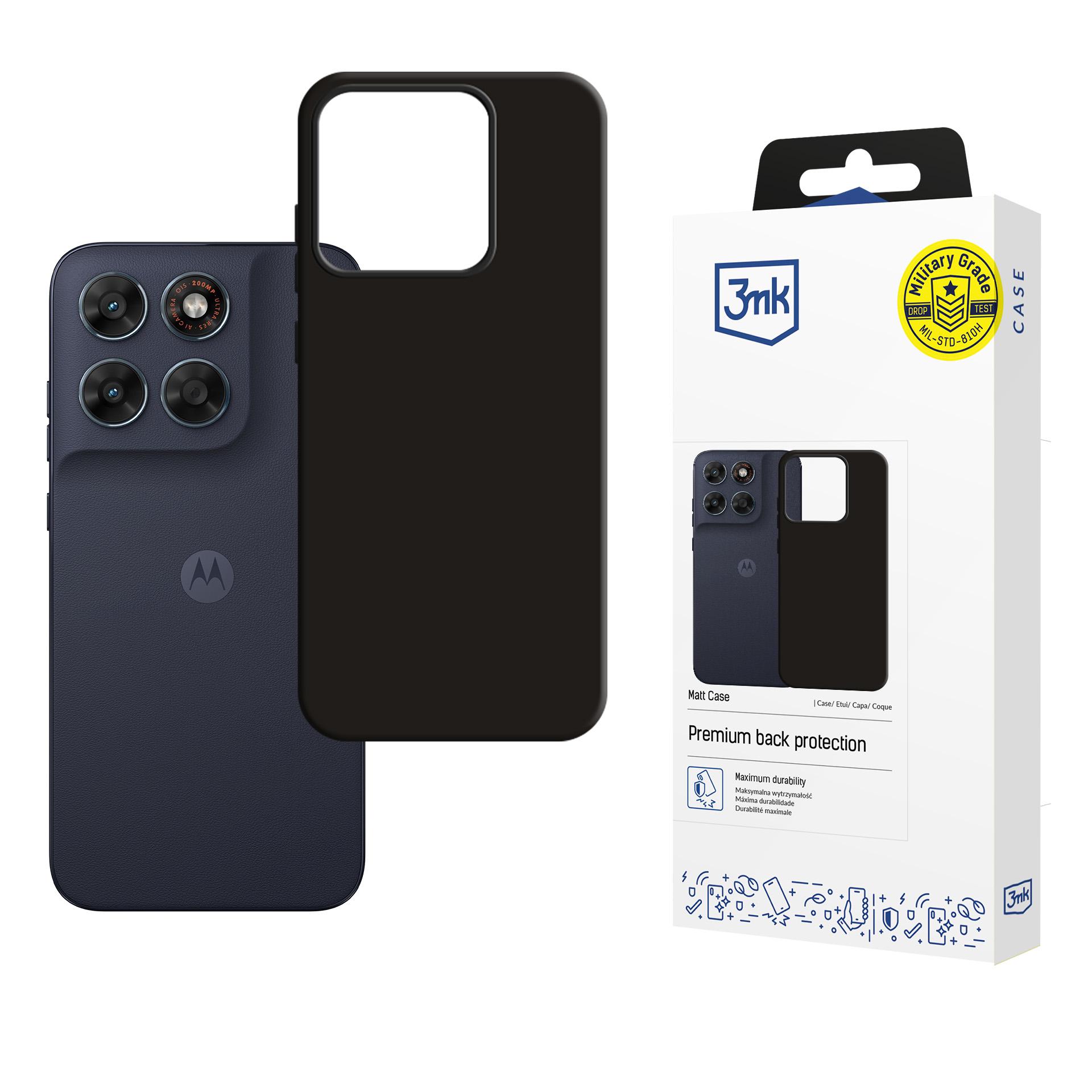 3mk Matt Case for Motorola Moto G87 – black