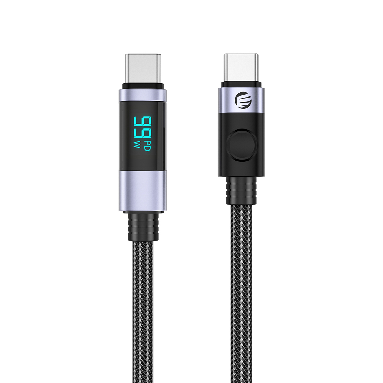 Orico LDC2C USB-C–USB-C PD -kaapeli LED-näytöllä, 100 W, 480 Mbps, 2 m, 2 kpl – musta