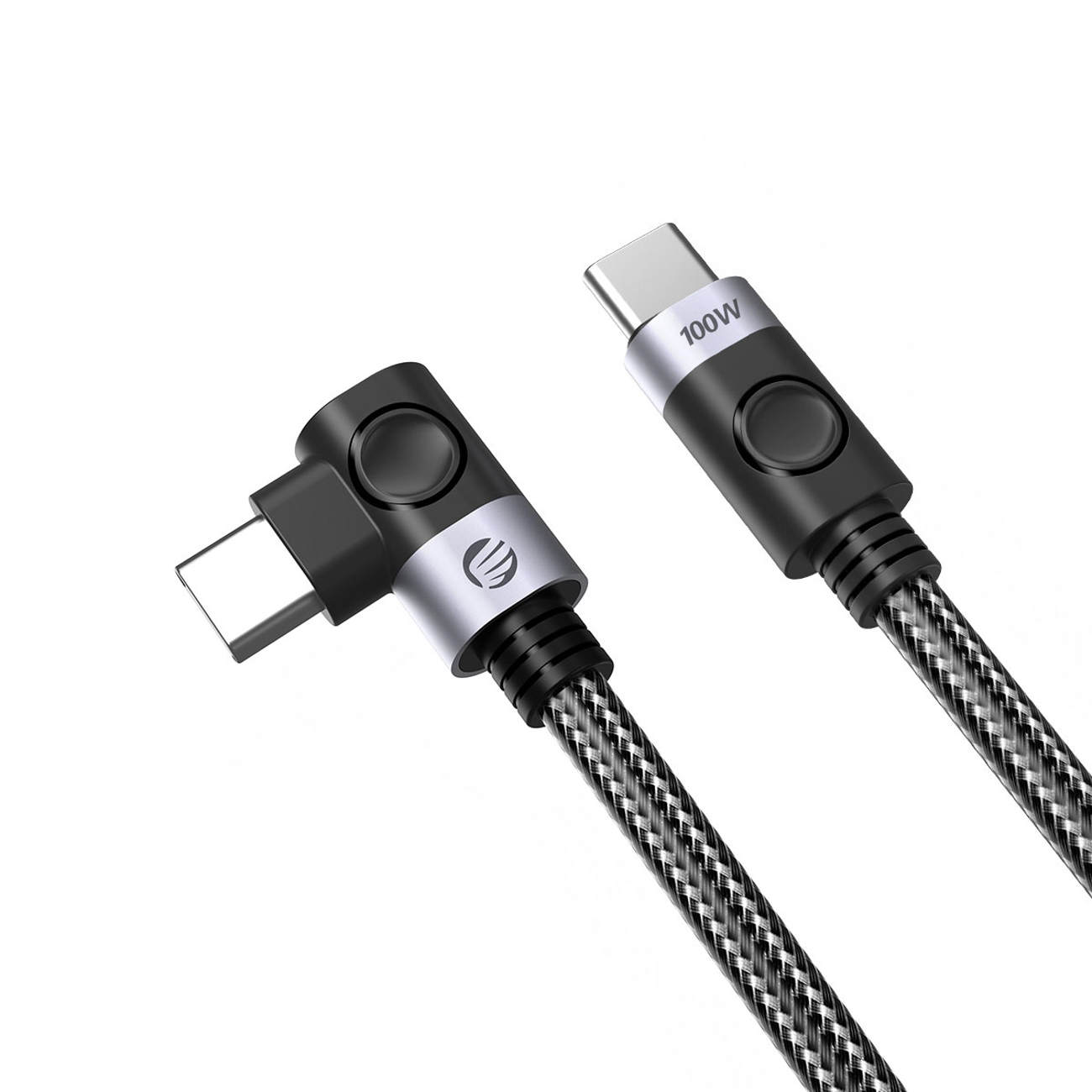 Orico C2C kulmamallinen USB-C–USB-C PD, 100 W-kaapeli, 0,5 m – musta