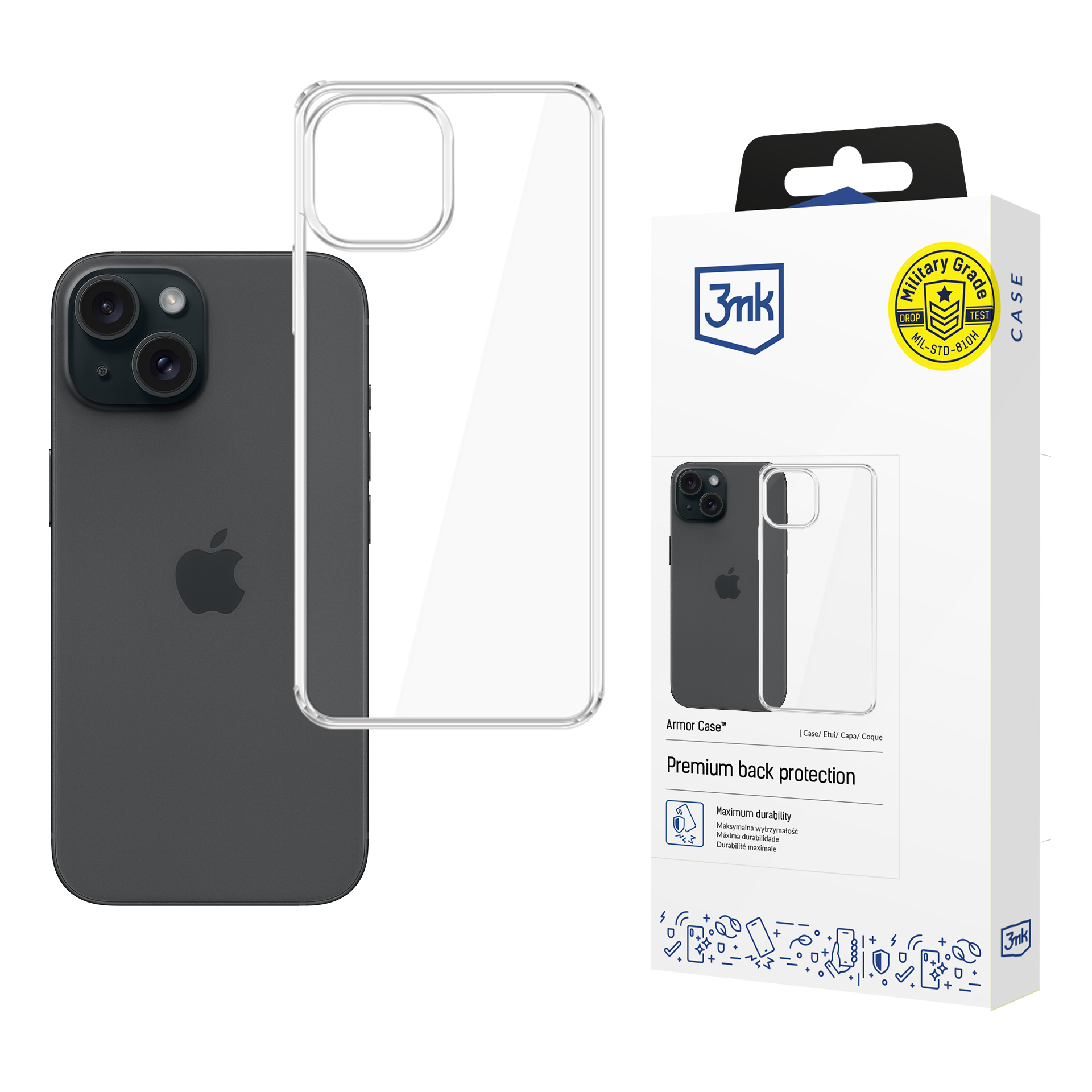 3mk Armor Case -suojakuori mallille iPhone 13 / 14 – läpinäkyvä