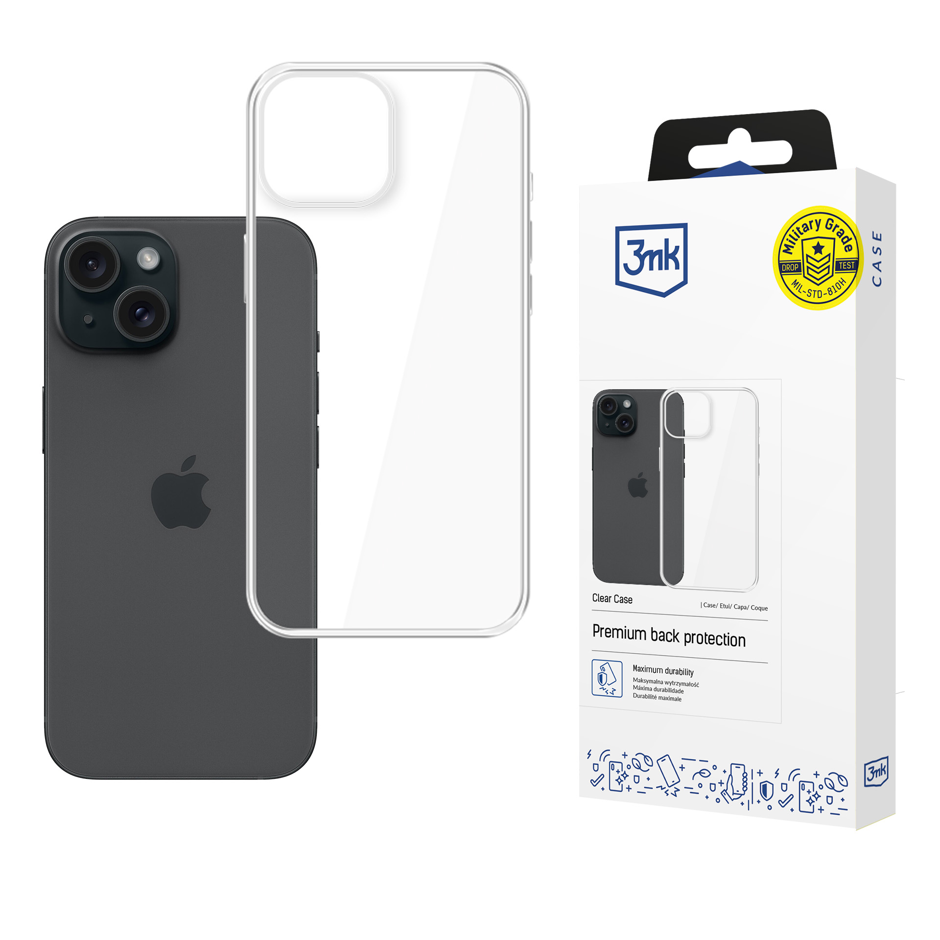 3mk Clear Case -suojakuori mallille iPhone 13 / 14 – läpinäkyvä