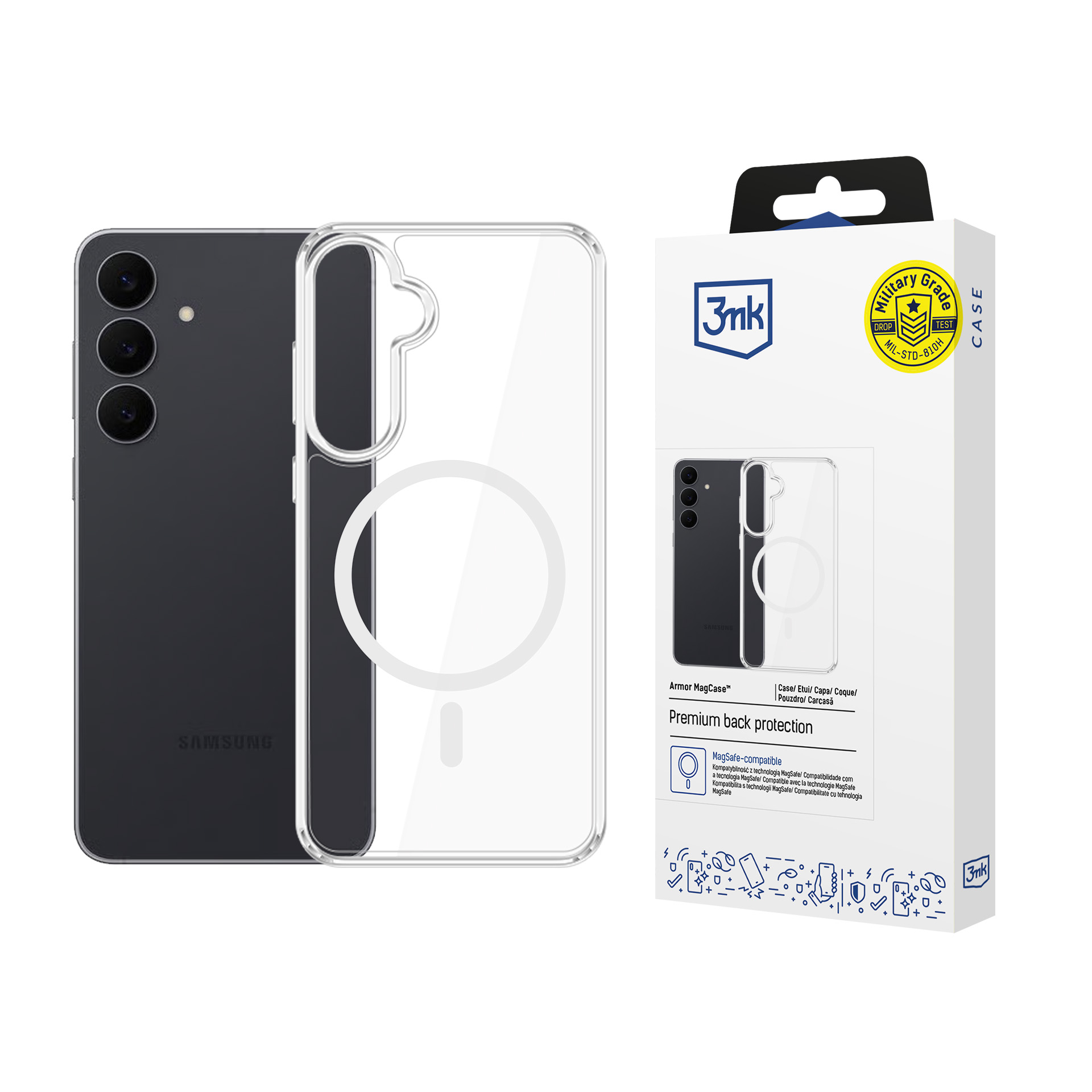 3mk Armor MagCase -suojakuori mallille Samsung Galaxy S26 FE – läpinäkyvä