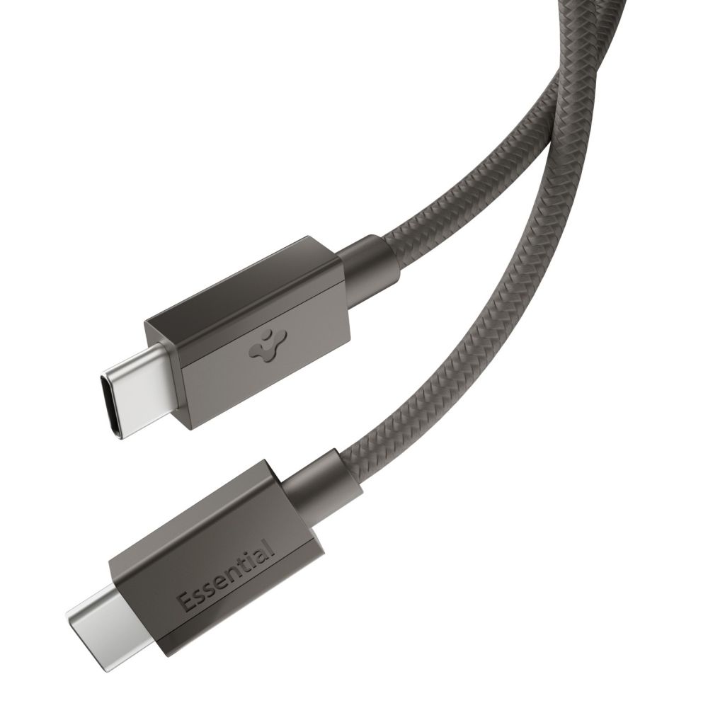Spigen Essential EB6015CC USB-C-kaapeli, 60 W, 150 cm – tummanharmaa