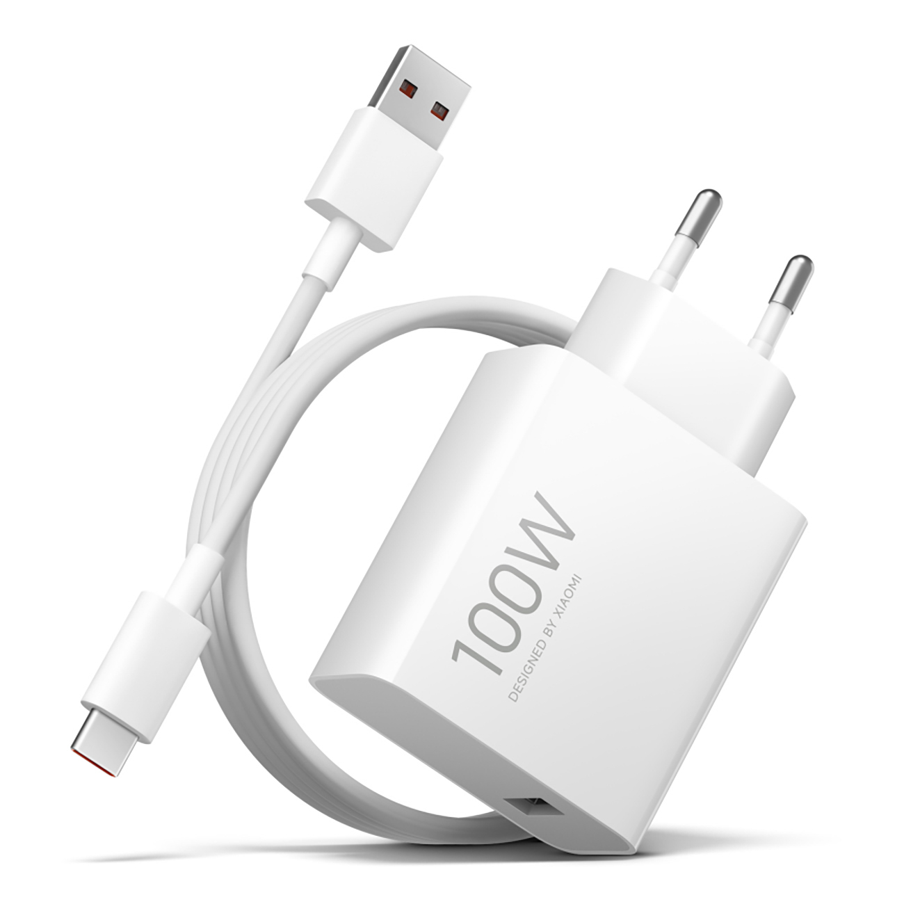Seinälaturi Xiaomi MY-19-ER, 100W, 6.1A, 1 x USB-A, USB-C-kaapelilla, valkoinen BHR095VEU